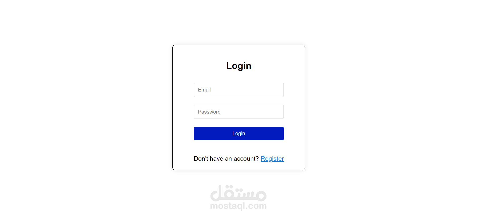 login and register page
