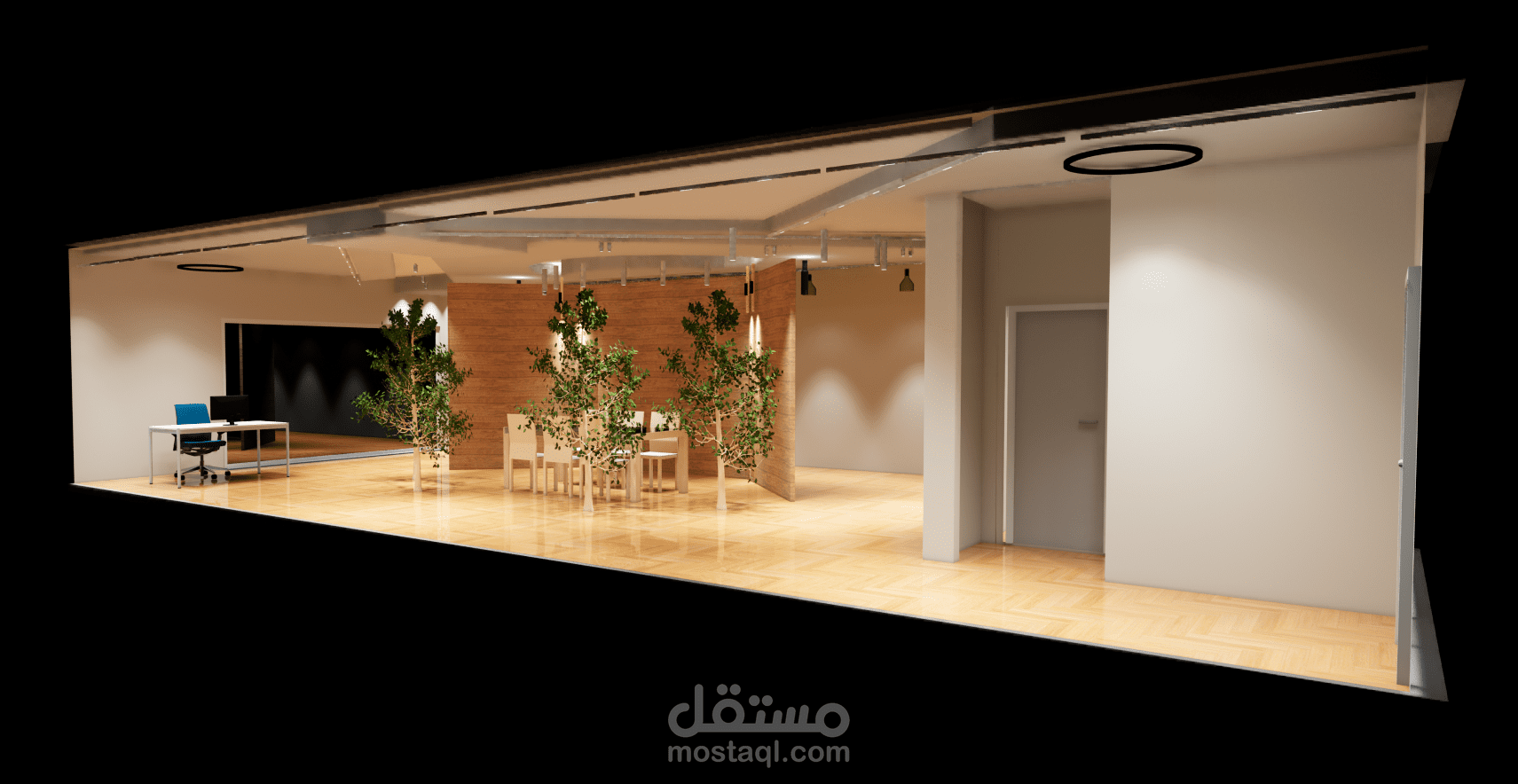 تصميم اضاءة مكتب معماري