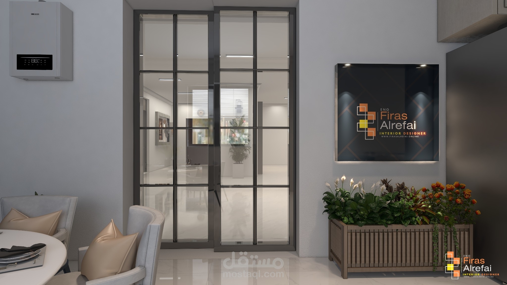 تصميم داخلي لمنزل عصري باستخدام 3d max