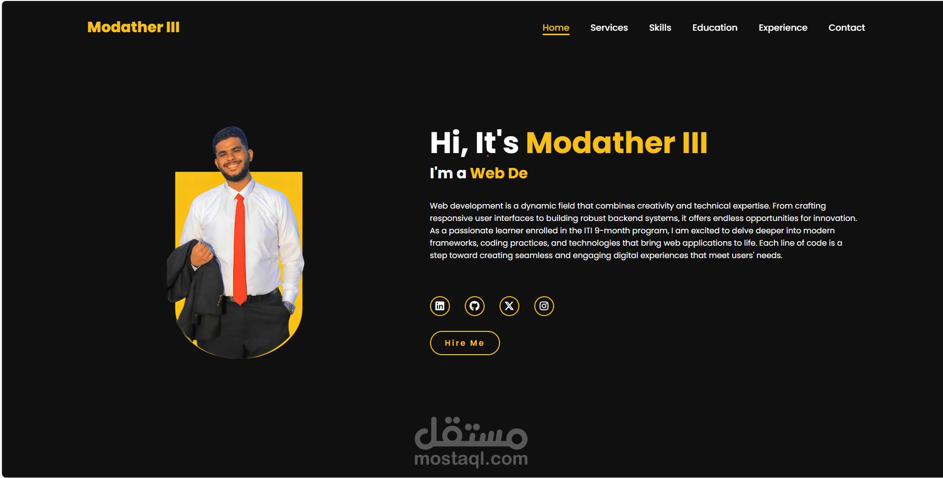 صفحة ويب شخصية باستعمال HTML, CSS, JavaScript