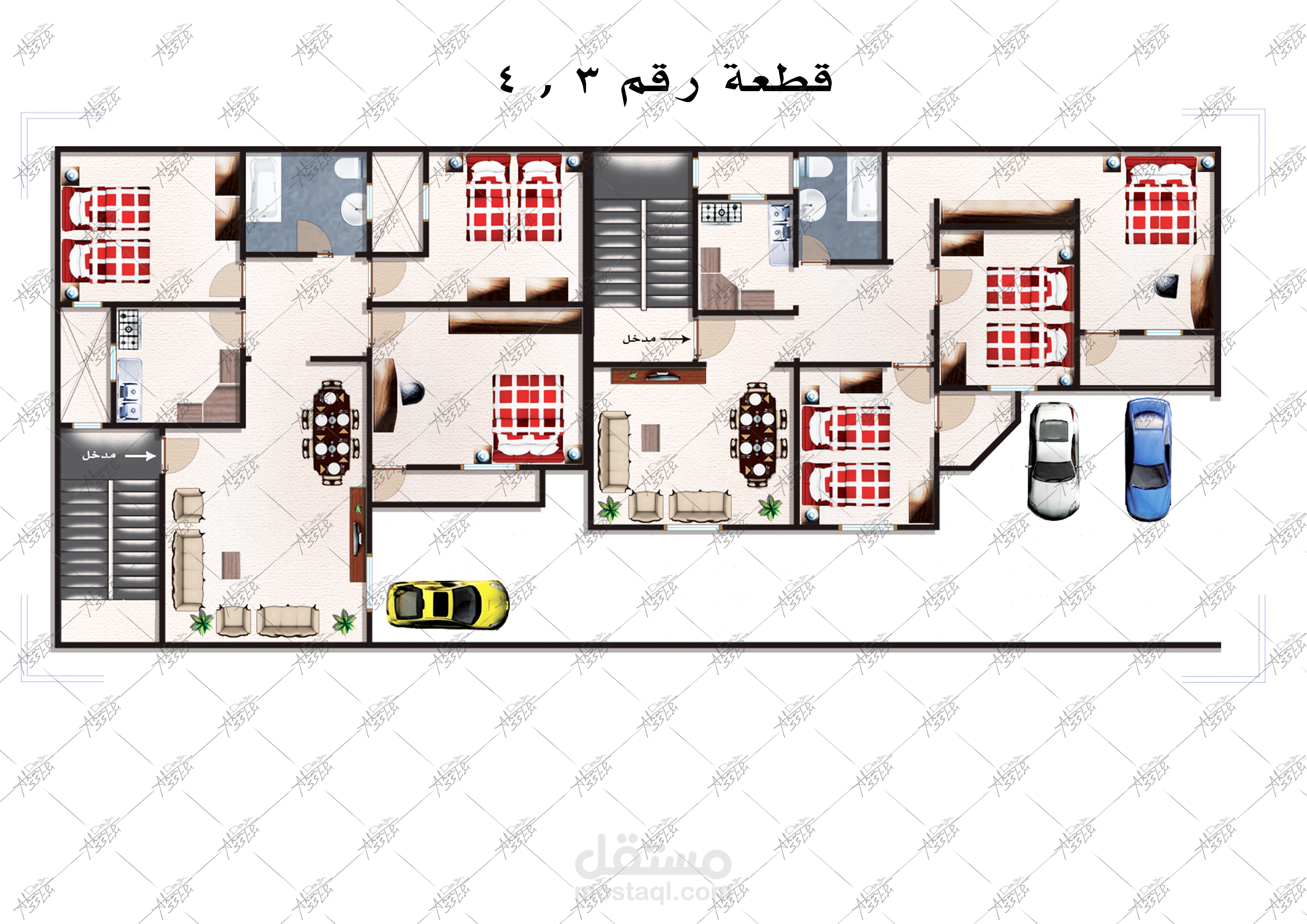 تصميم داخلى لمجمع سكنى