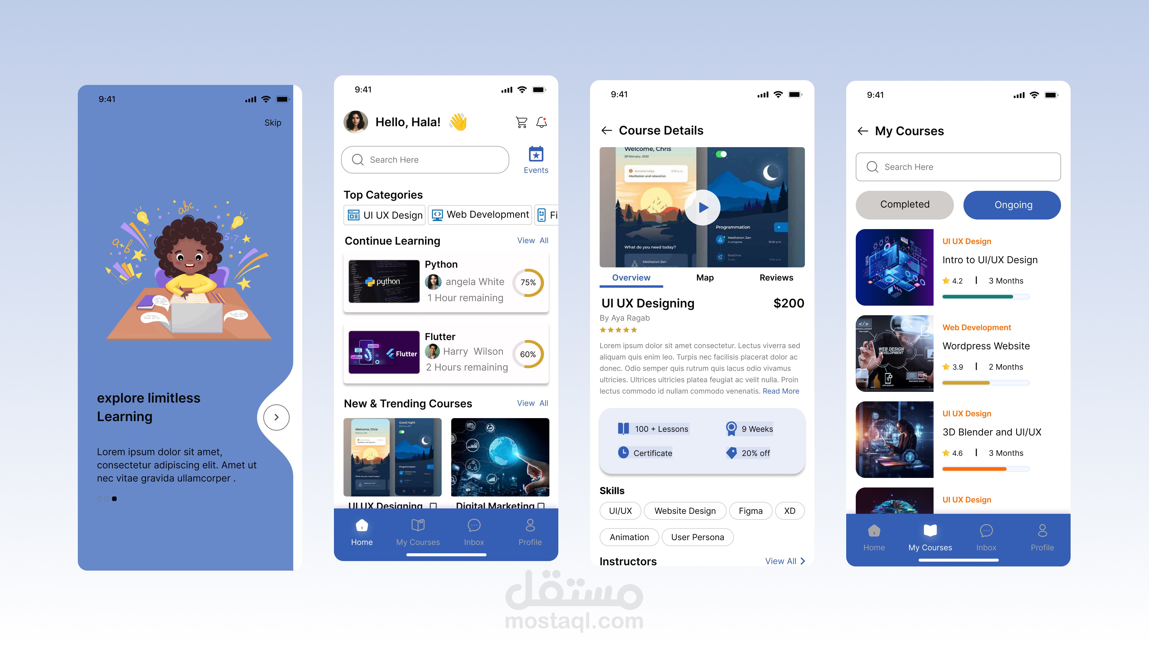 تصميم منصه تعليم الكترونيه E-Learning App