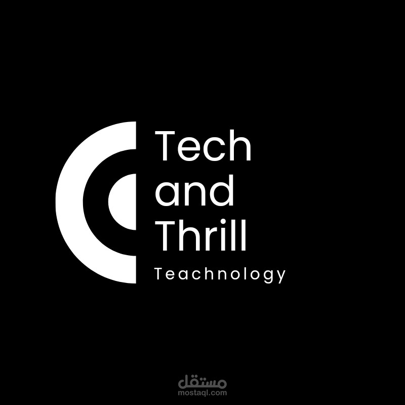 تصميم شعار قناة YouTube "Tech and Thrills"