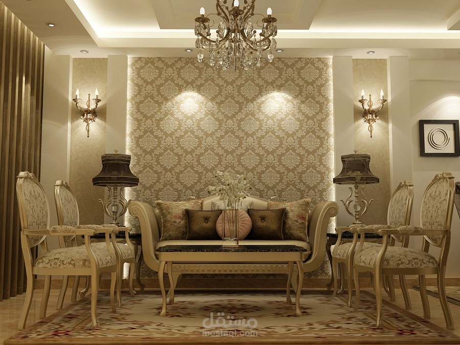 تصميم داخلي لشقة سكنية فى منطقة سموحة بالإسكندرية
