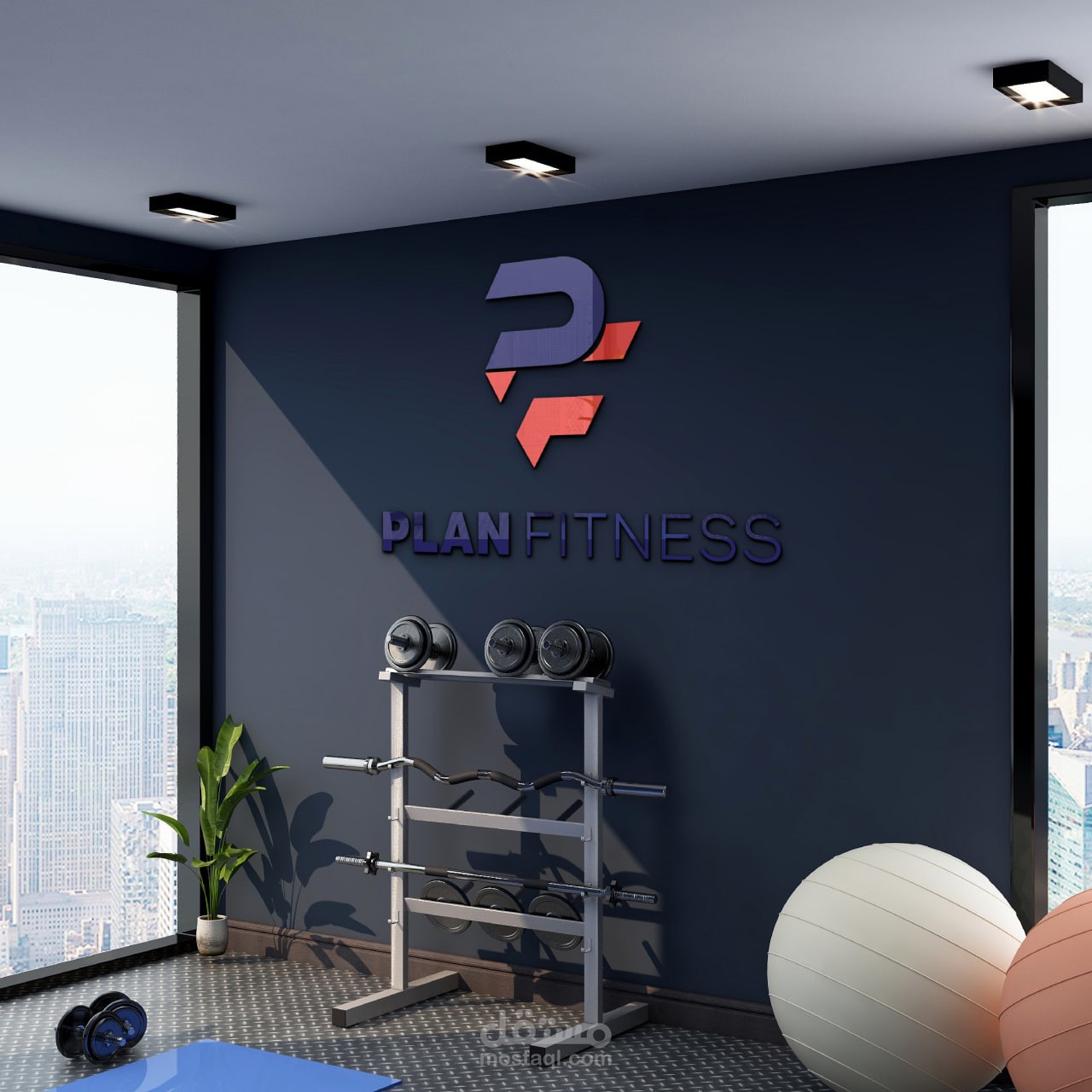 تصميم شعار و قوالب بوستات انستغرام لنادي رياضي " PLAN FITNESS "