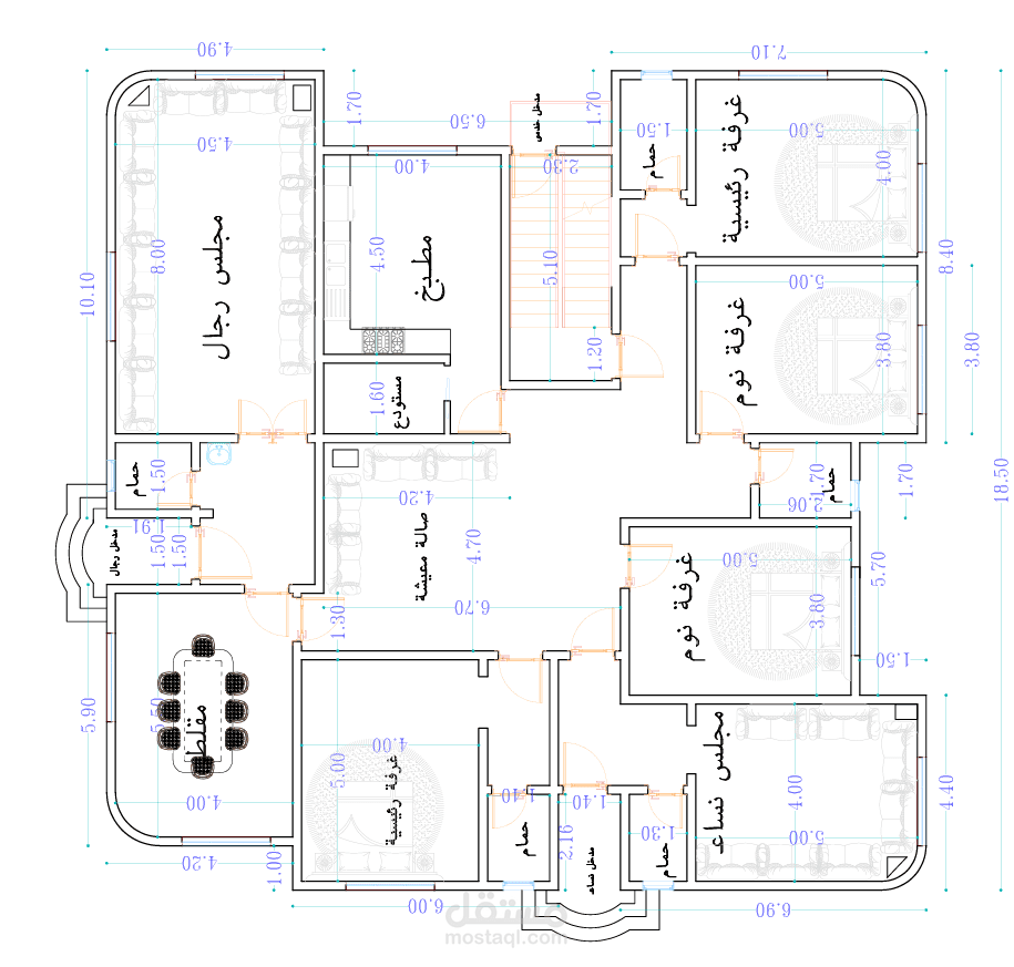 تصميم فلة سكنية دورين في السعودية - بريدة