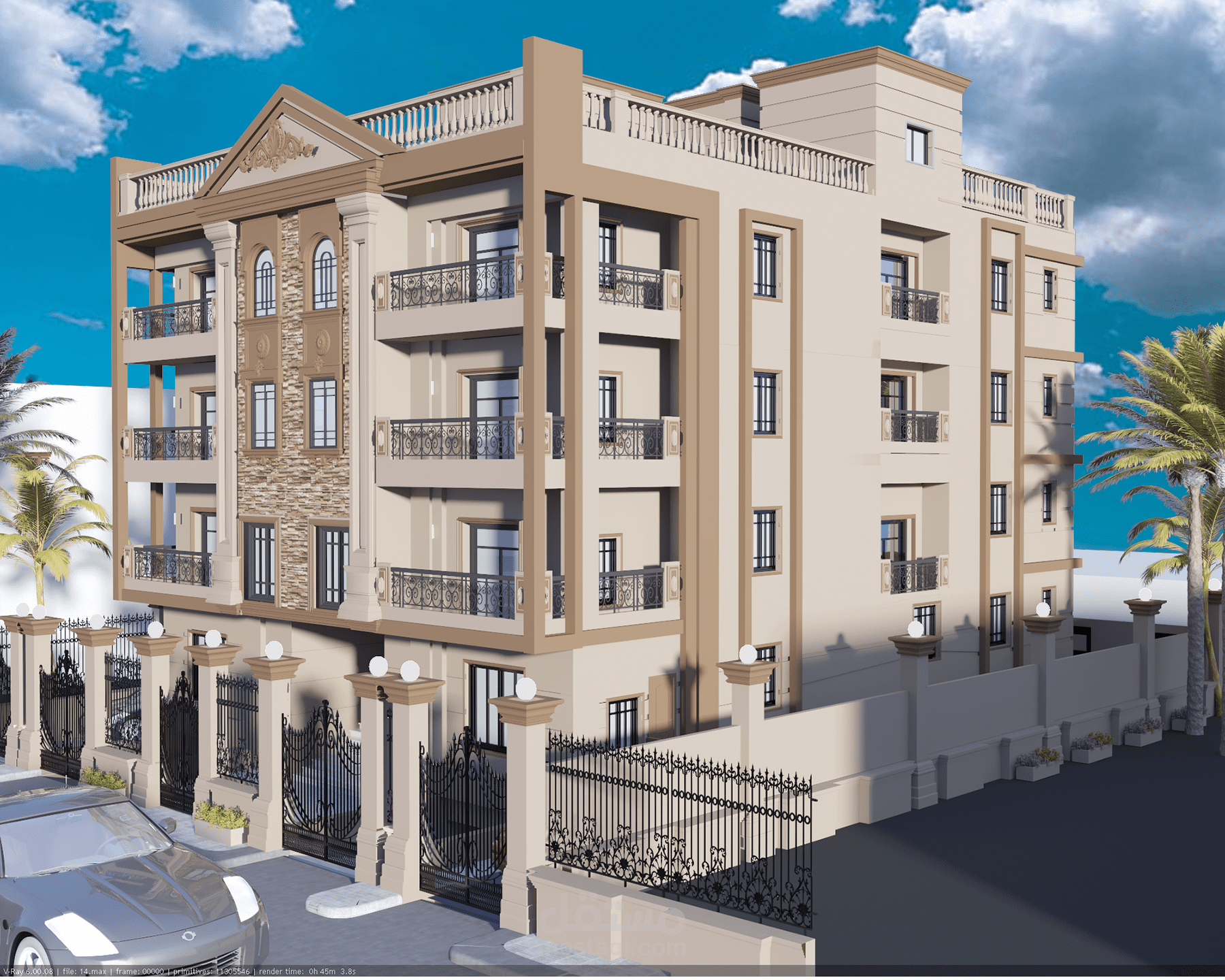 تصميم مبنى إسكان متوسط