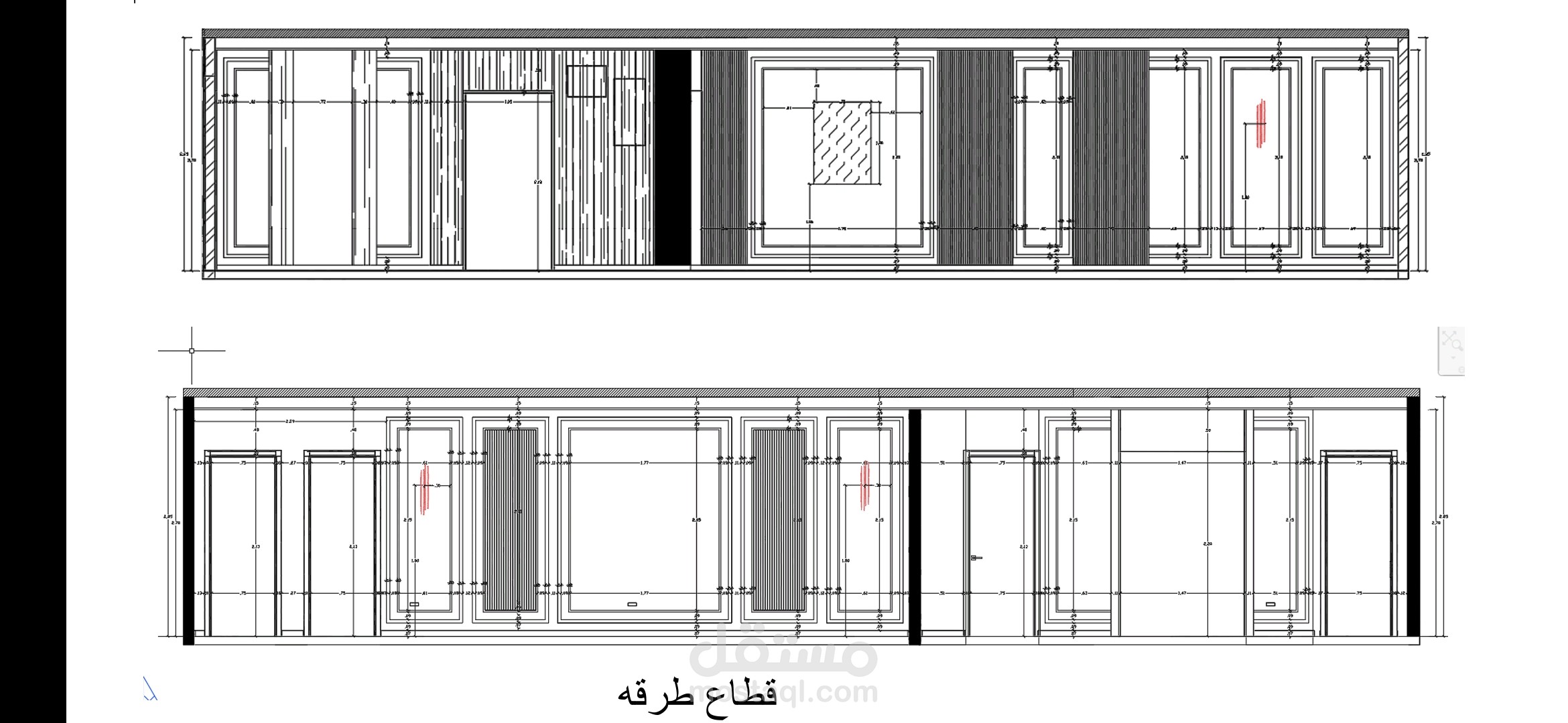 رسومات تنفيذيه قطاعات لفيلا سكنيه
