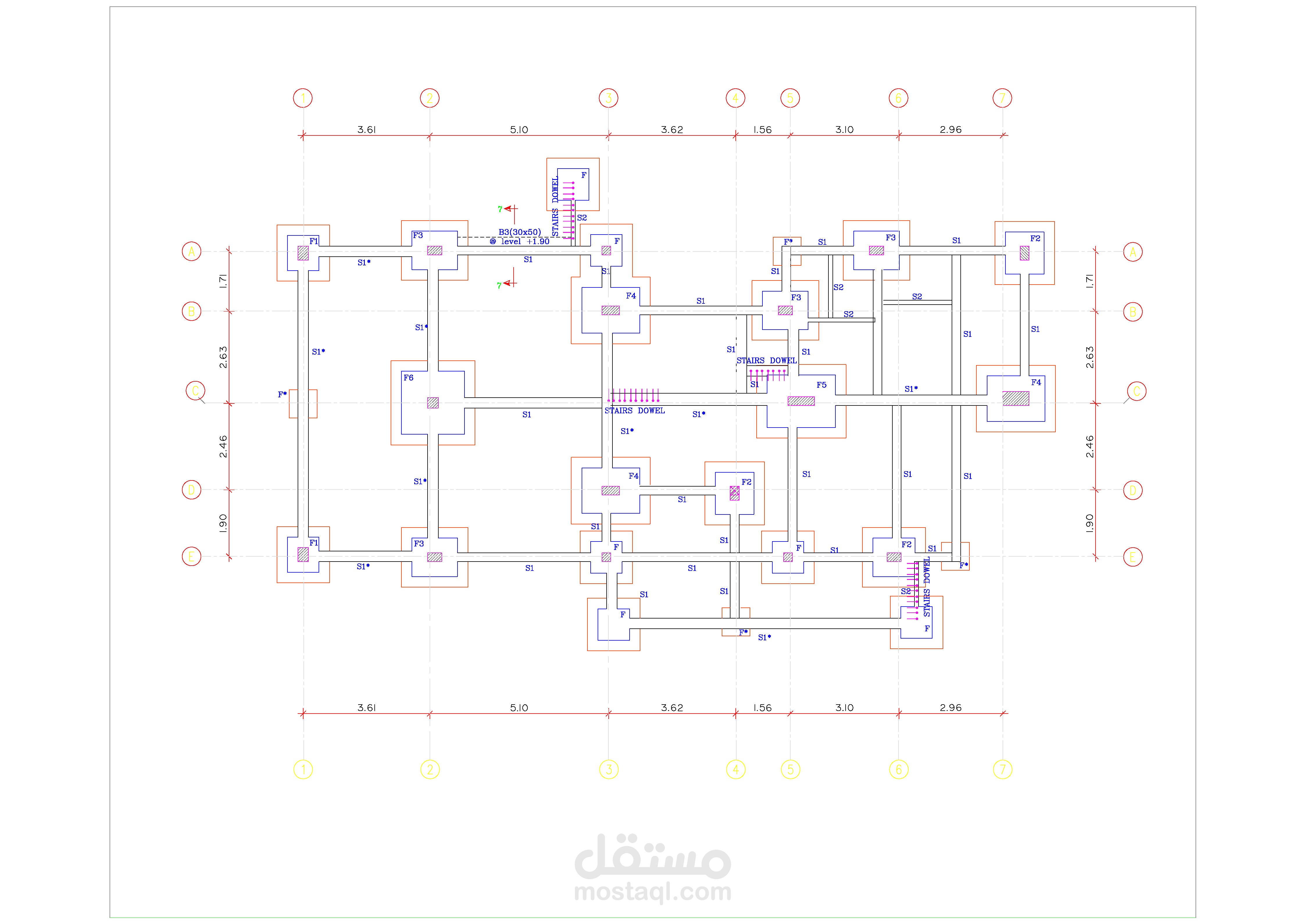 التصميم الانشائي مع النوتة الحسابية