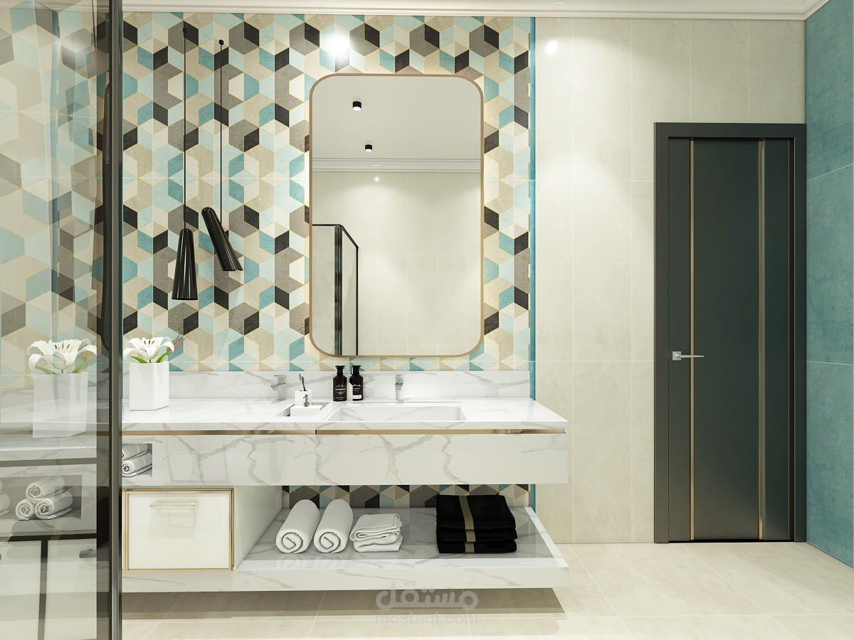 حمام ثري دي بمكونات غير مكلفة وشكل انيق