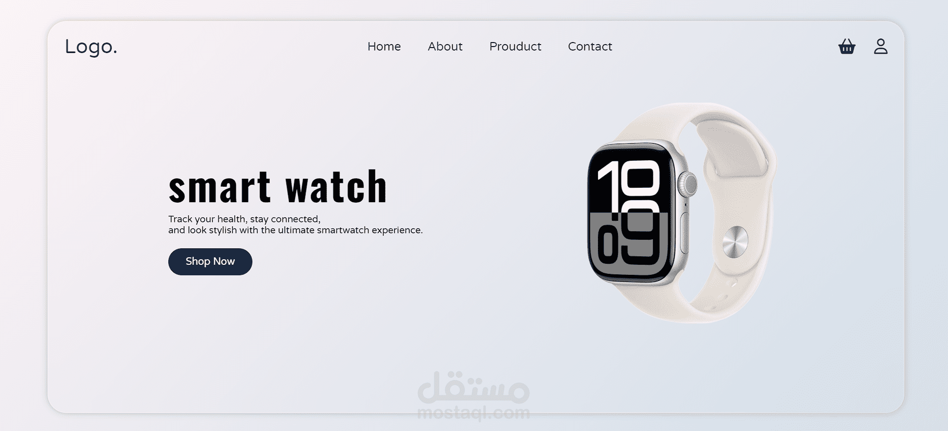 Landing Page  Smart Watch باستخدام HTML, CSS, JavaScript