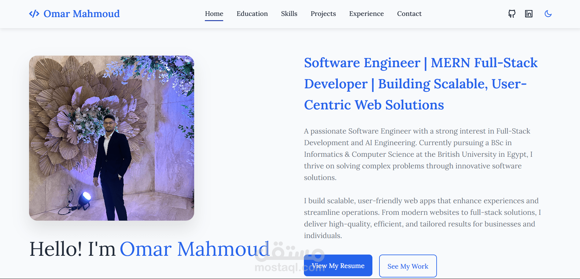 الموقع الشخصي - Personal Portfolio