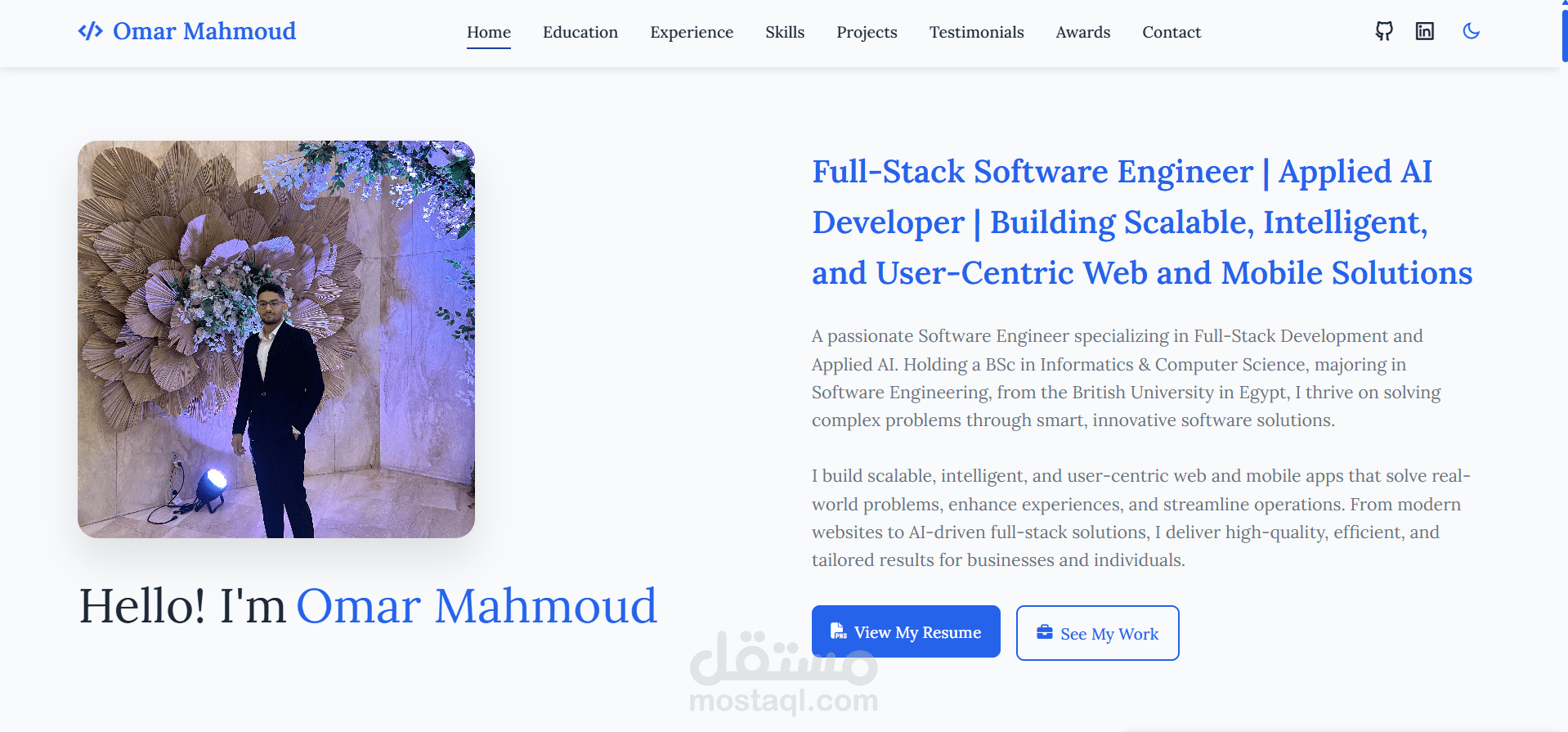 الموقع الشخصي - Personal Portfolio