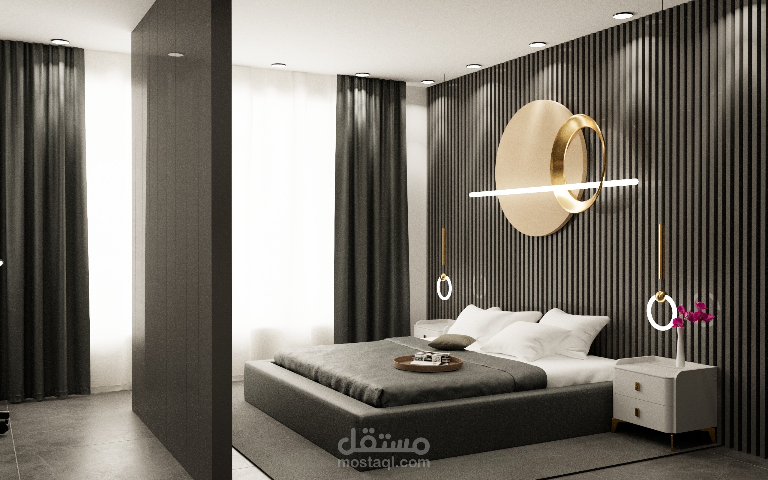 تصميم شقه ذات مساحة صغير باسلوب عصري حديث