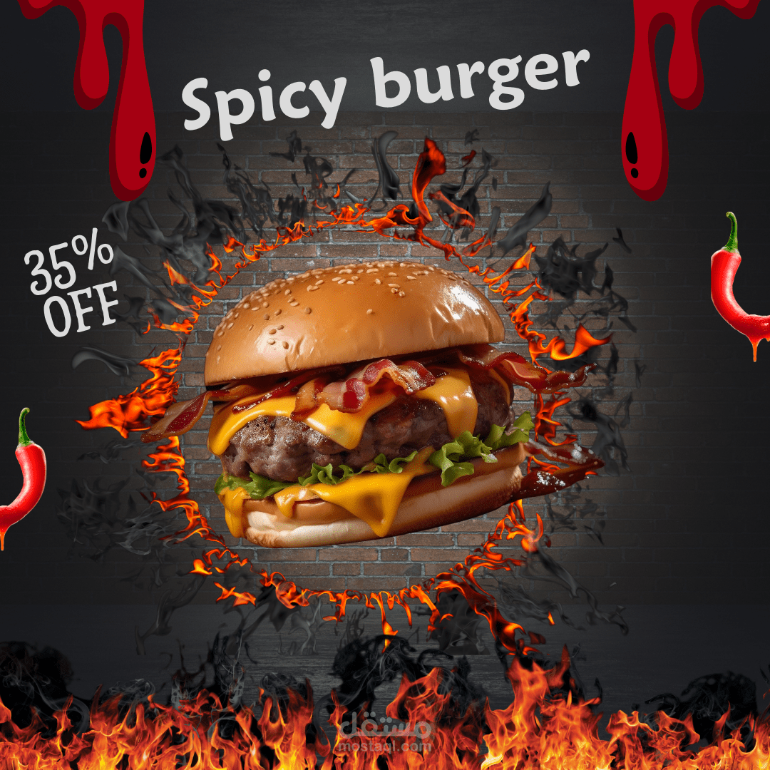 ديزاين برجر لمطعم (Burger King)