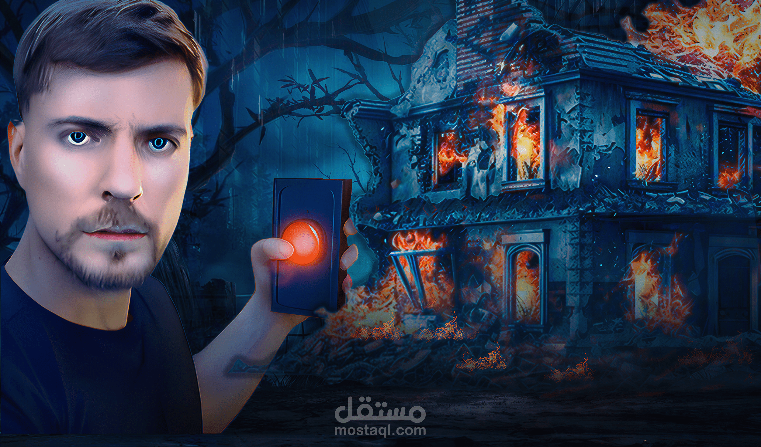 تصميم صور مصغرة youtube بأسلوب دمج سينمائي متنوع