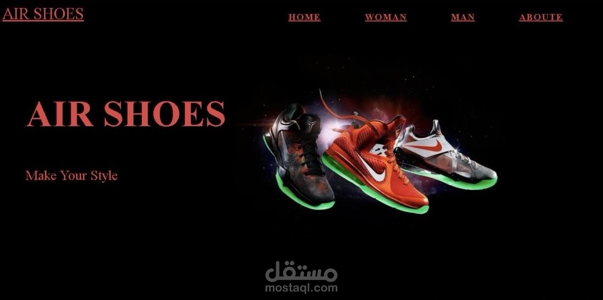 Website design for shoes sales