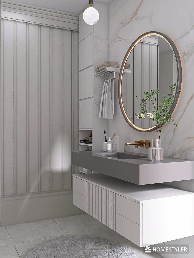 تصميم ديكور مغسلة خارجية