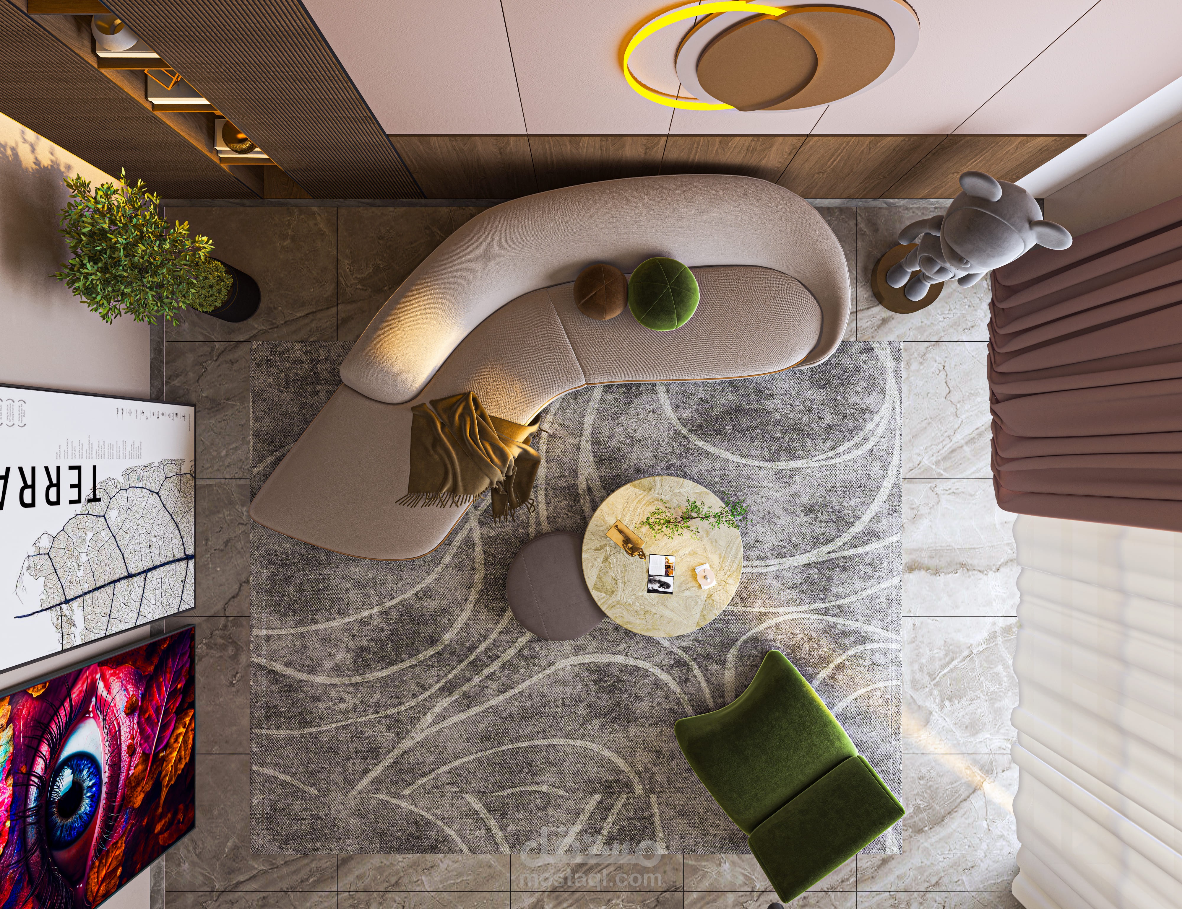 غرفة جلوس بتصميم عصري