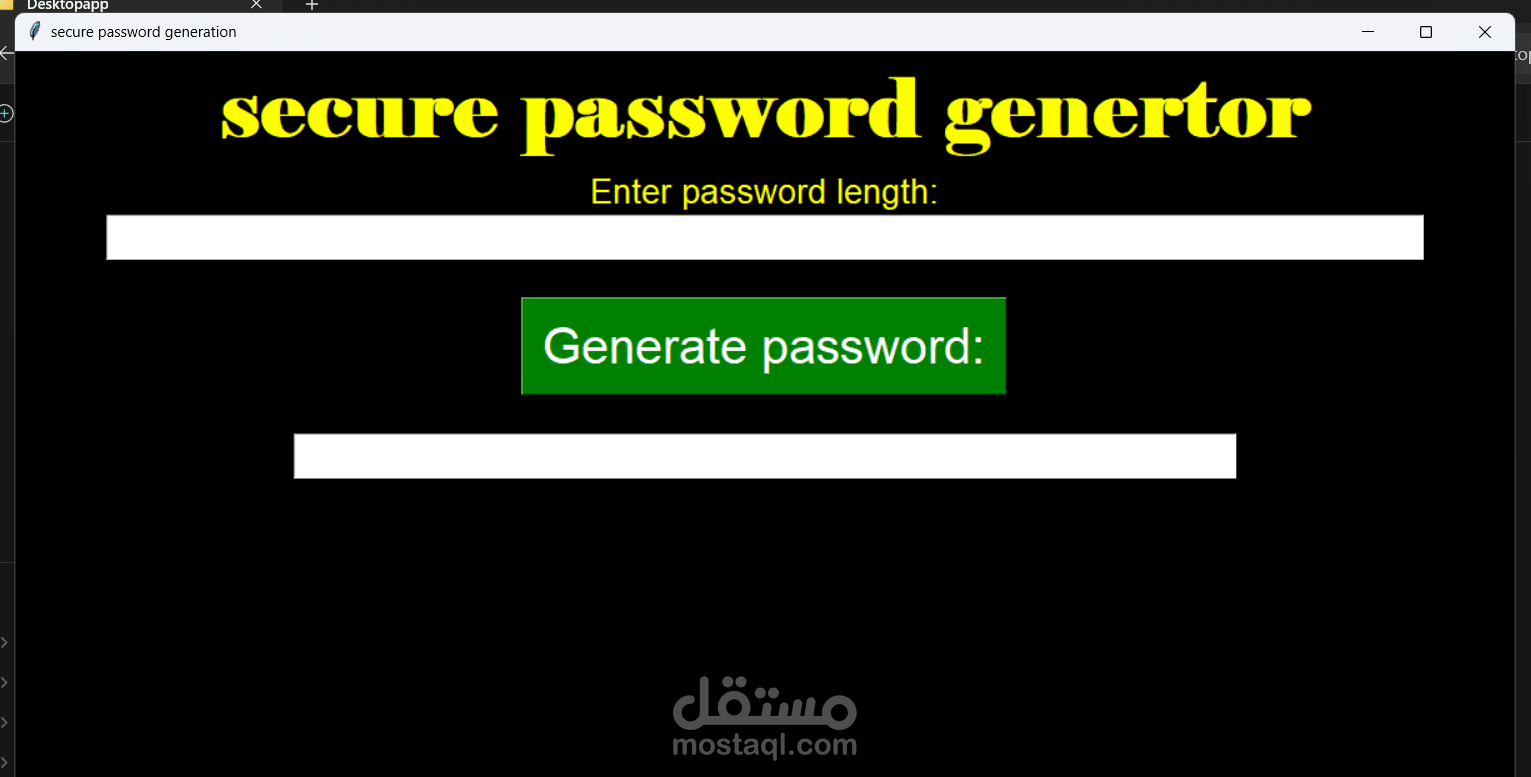 Secure password generator App ببايثون باستخدام مكتبة tkinter