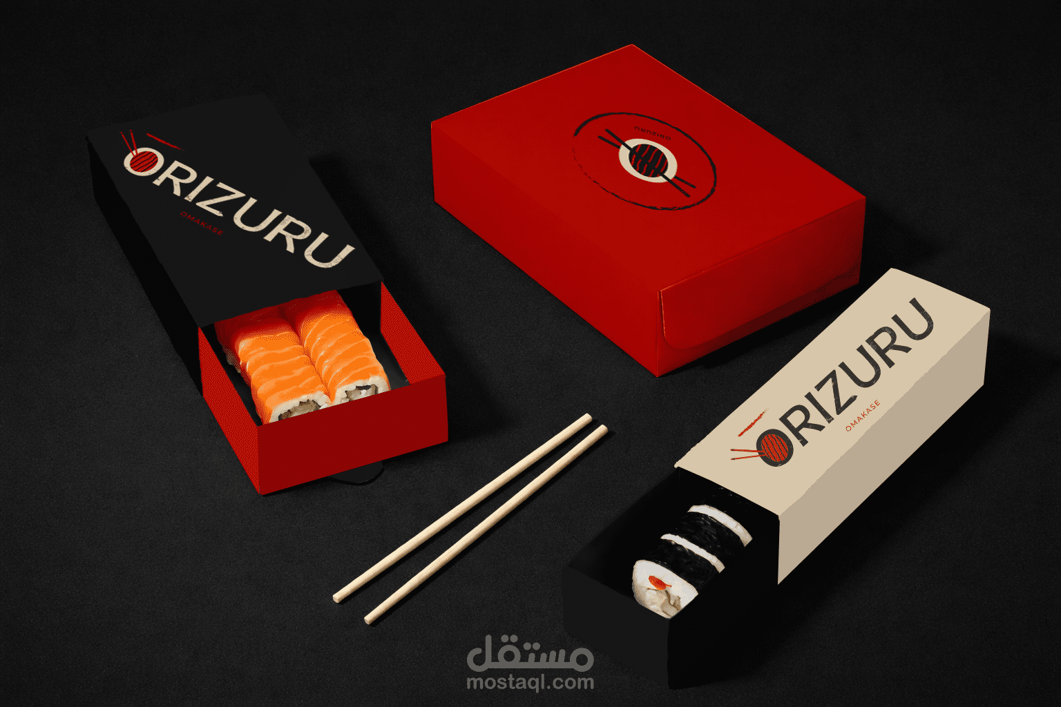 تصميم هوية بصرية لمطعم سوشي Orizuru sushi