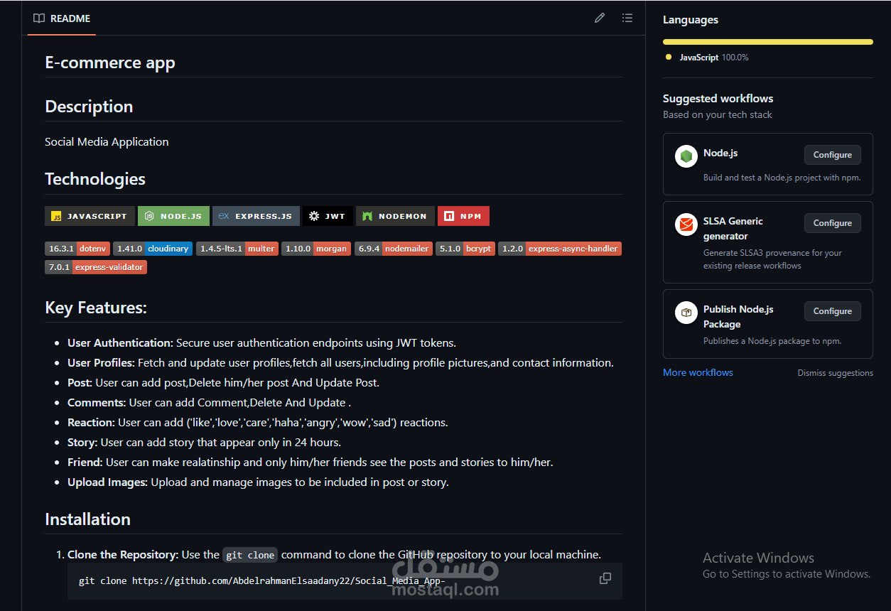 Full Social Media BackEnd Application