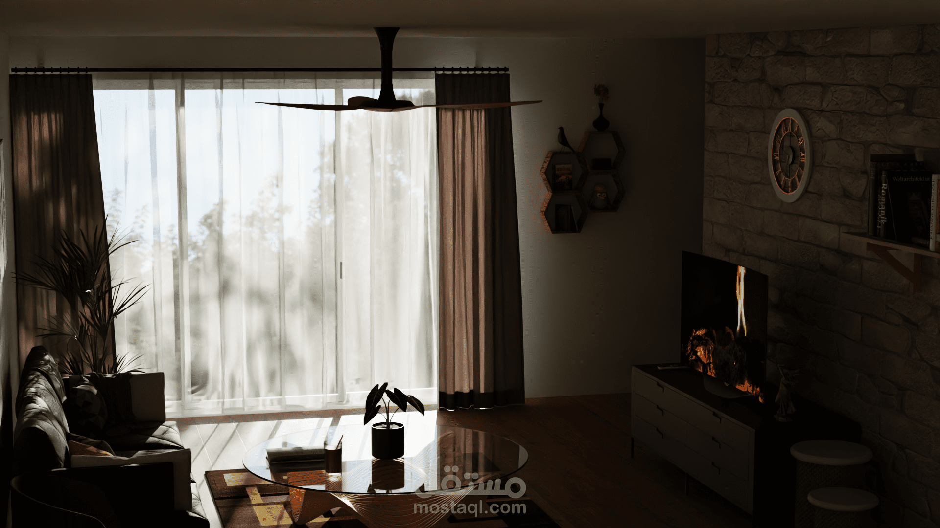 تصميم داخلى لغرفة معيشة