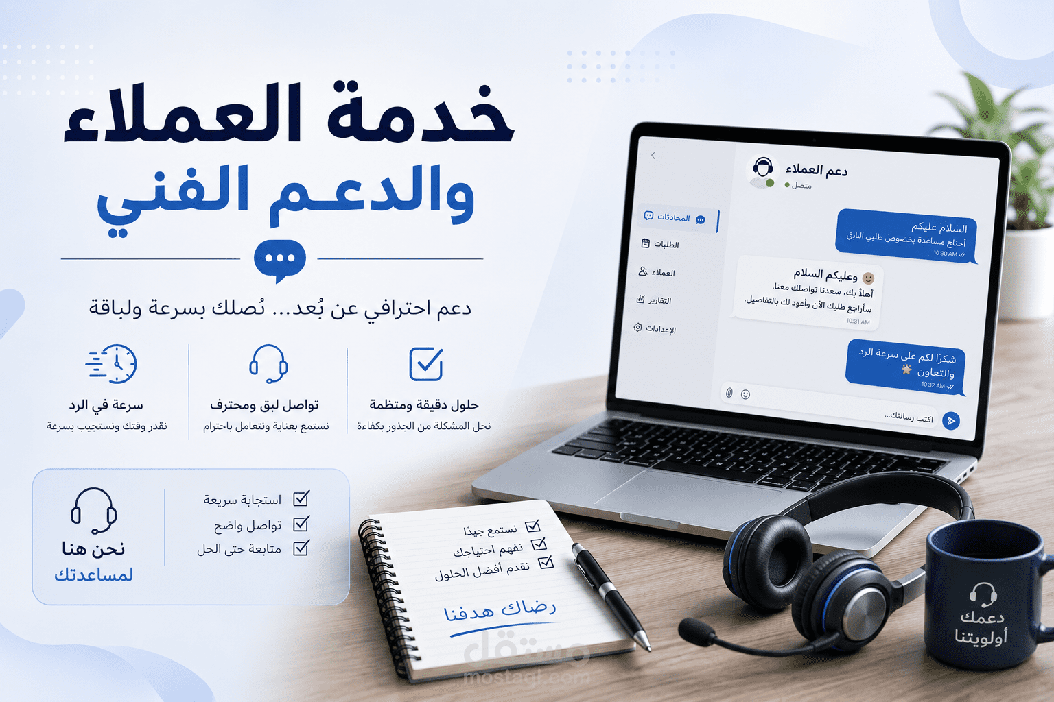 خدمة العملاء والدعم الفني - خبرة أكثر من 7 سنوات