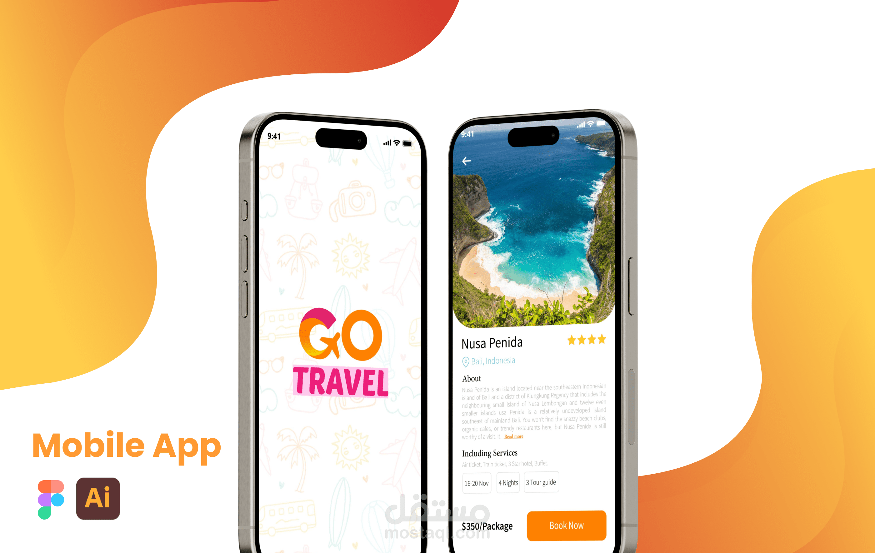 تصميم واجهة مستخدم ساحرة لتطبيق سياحة.