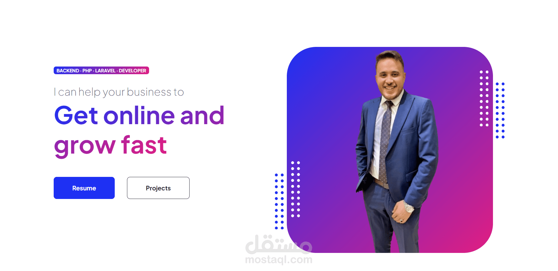 برتفوليو لعرض المشاريع الخاصه والإنجازات