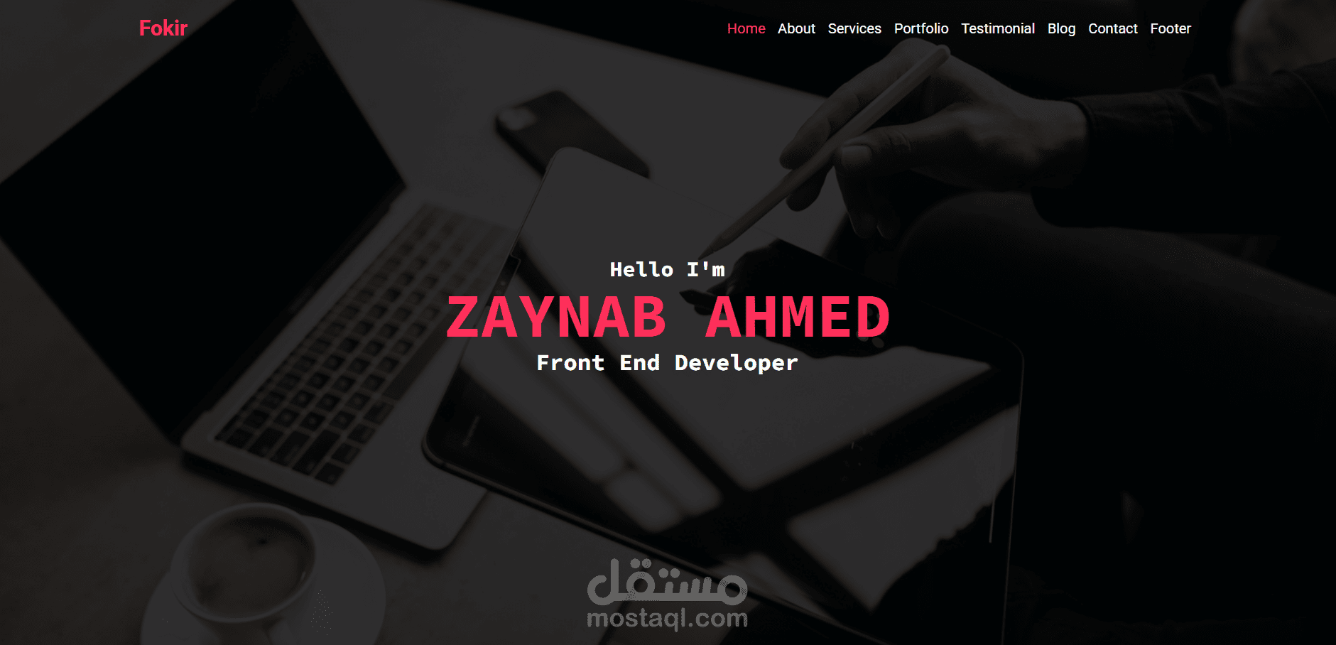 تصميم واجهة مستخدم احترافية لموقع سيرة ذاتية