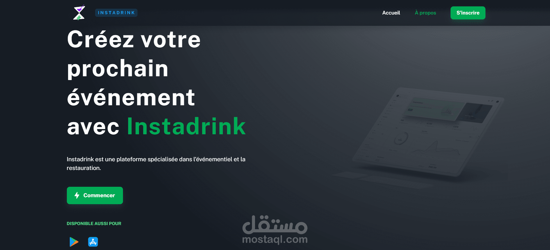 INSTADRINK منصة متخصصة مصممة لإنشاء وإدارة الأحداث والمطاعم بشكل مبسّط وفعّال
