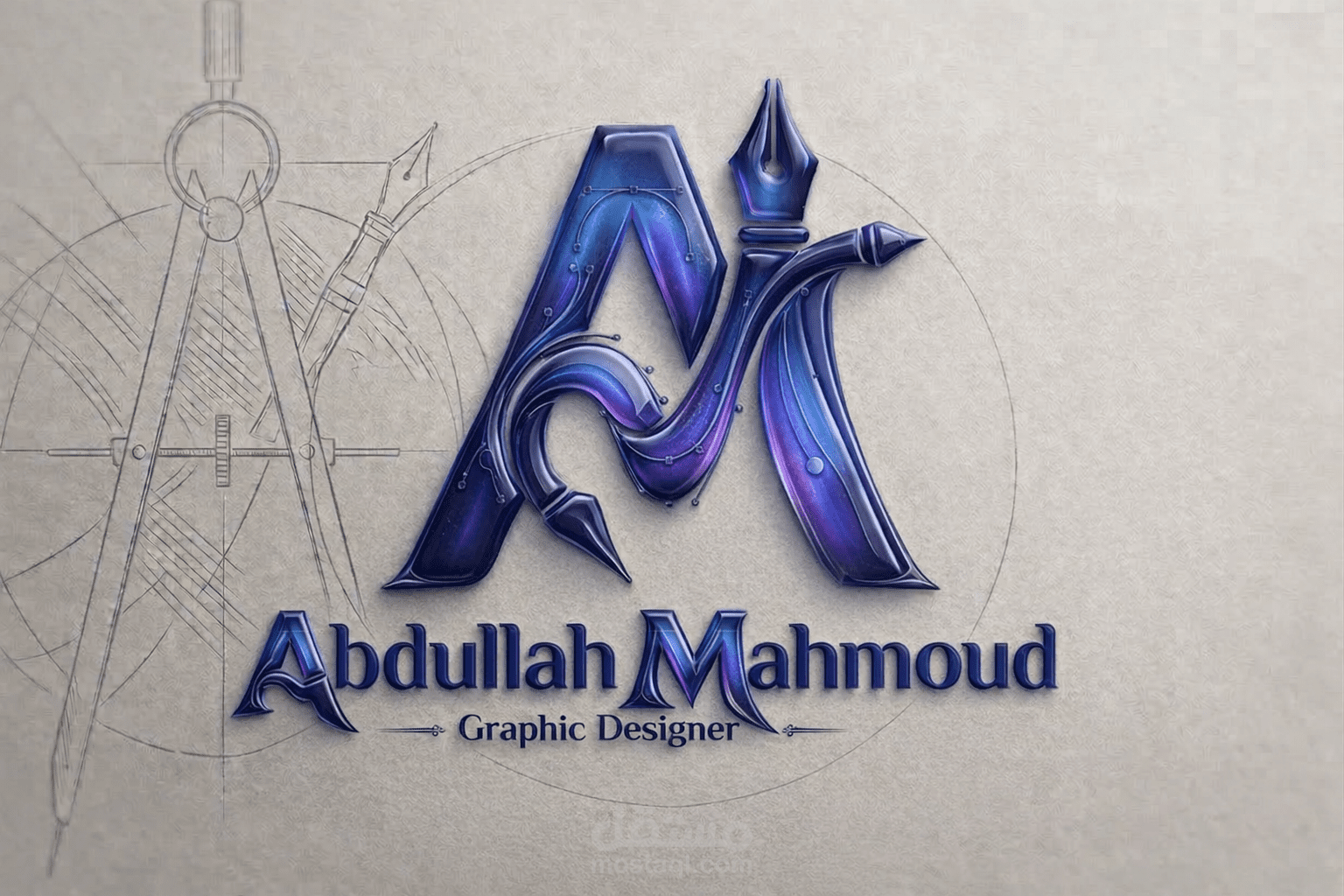 تصميم شعار احترافي ثلاثي الأبعاد وهوية بصرية مميزة