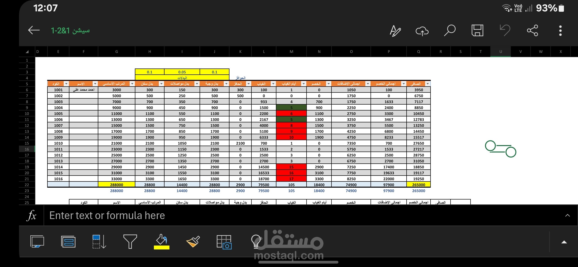 تظبيط البدلات والحوافز