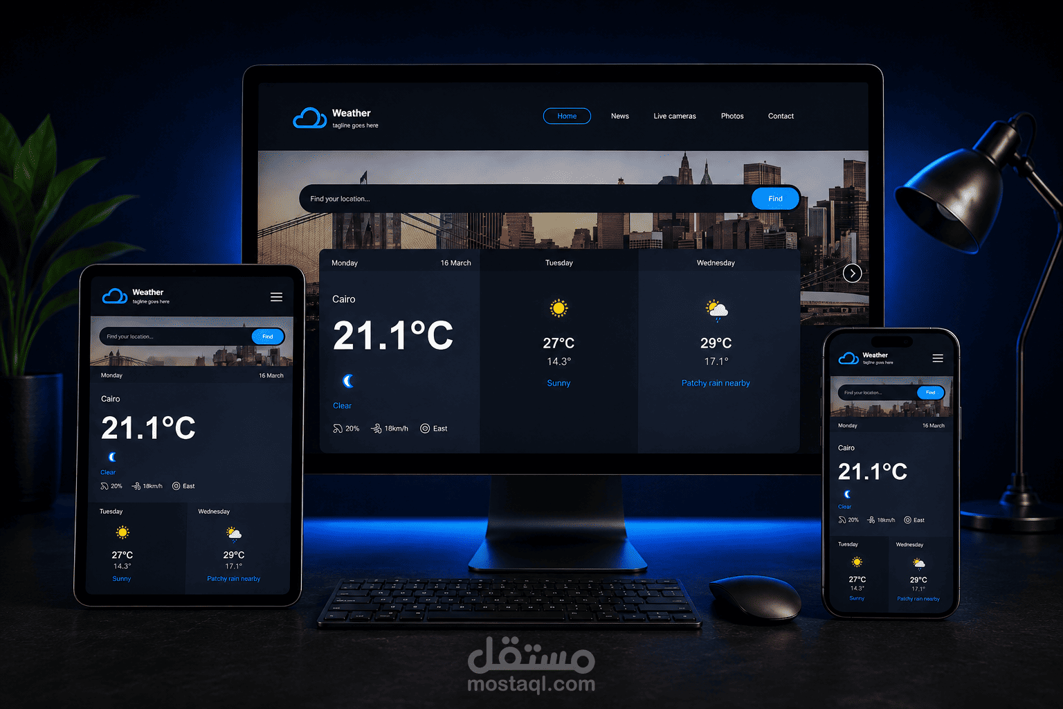 Responsive Weather Website | HTML, CSS, Bootstrap & JavaScript