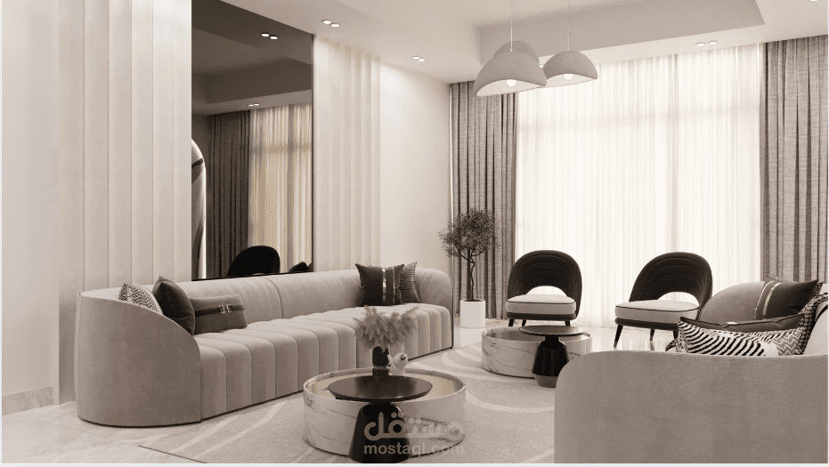 تصميم داخلي كامل بطراز نيو كلاسيك – منزل سكني في الشارقة