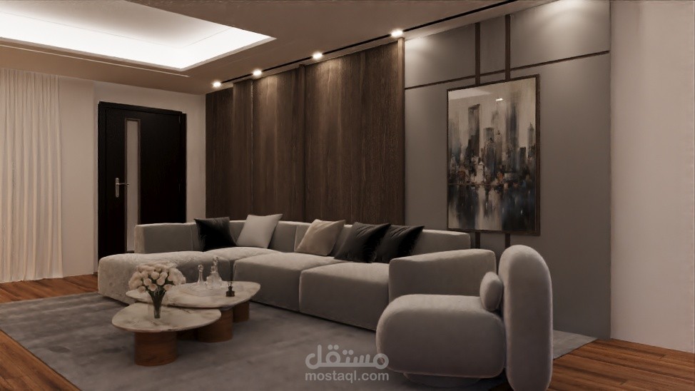 تصميم غرفة معيشة بطراز مودرن – الكويت