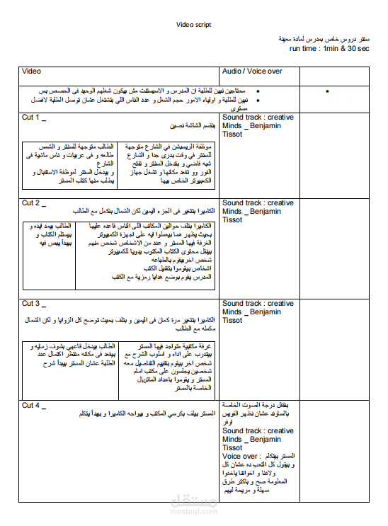 كتابة اسكريبت فيديو