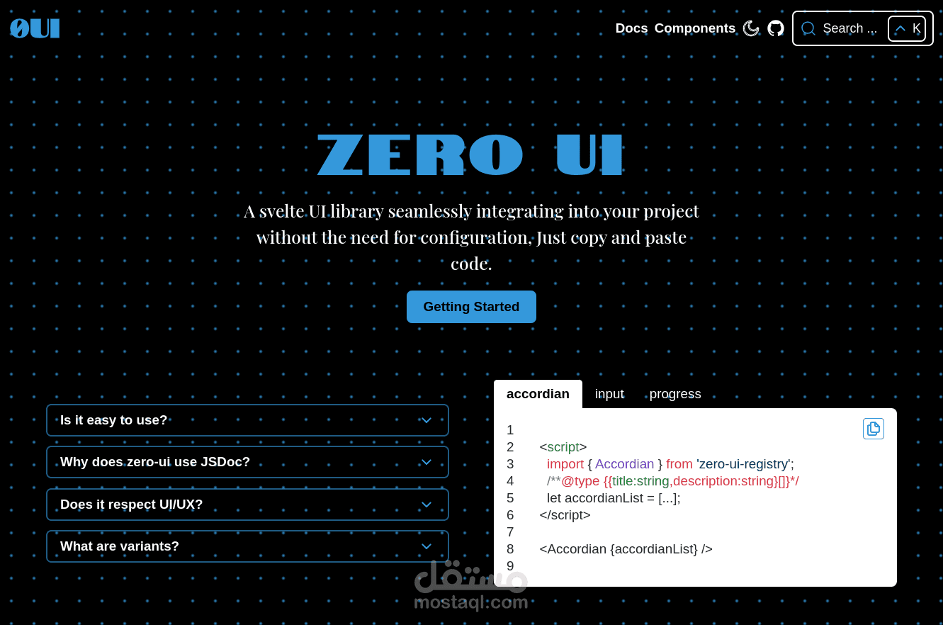 Zero-UI: Simple Svelte UI Component Library