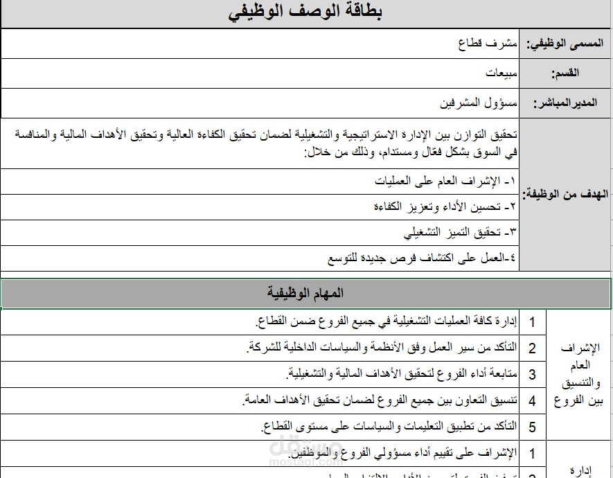 التوصيف الوظيفي
