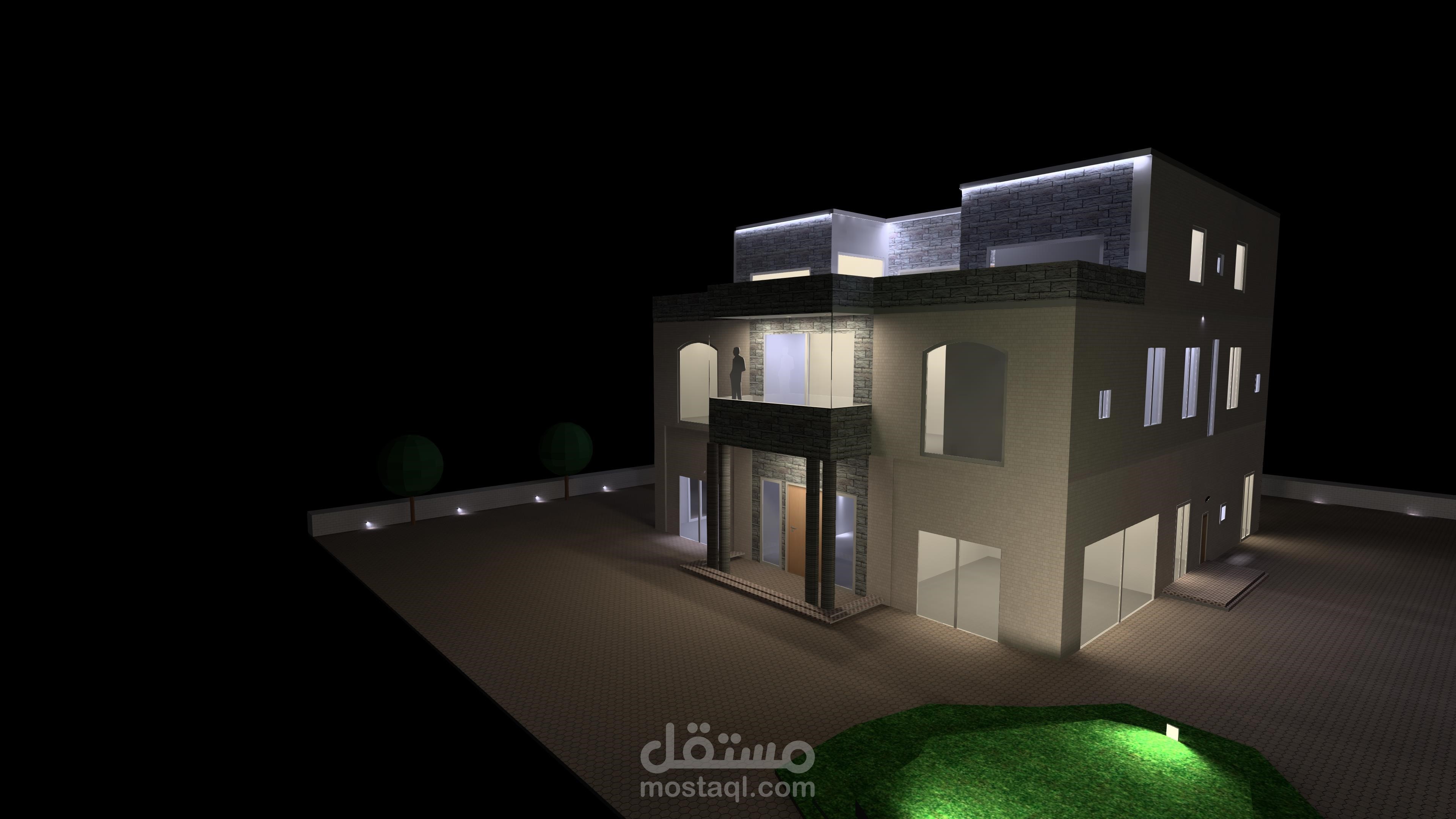تصميم الانارة لفيلا مؤلفة من ثلاث طوابق باستخدام برنامج الديالوكس ايفو