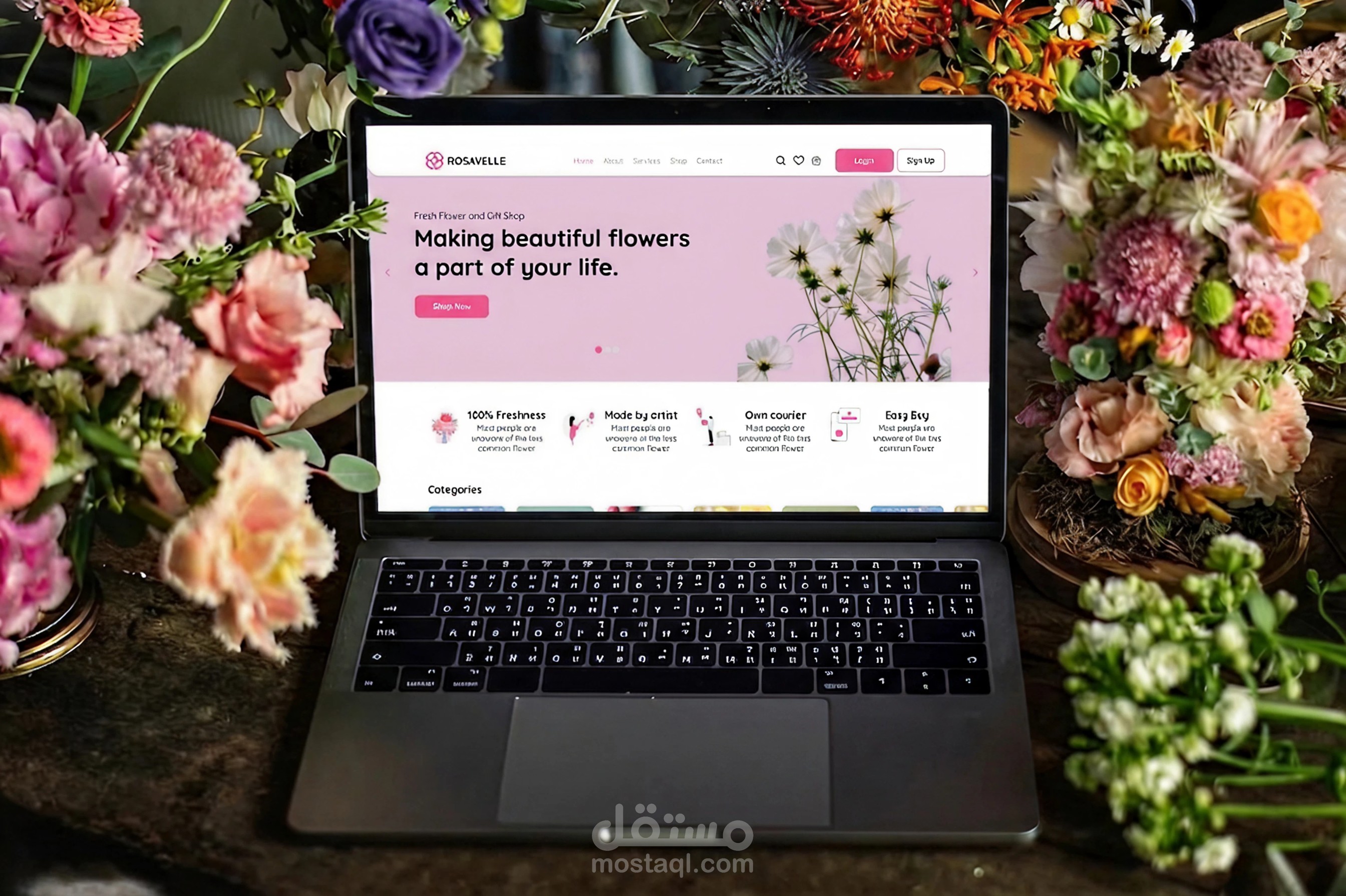 Rosavelle Flower Website UI