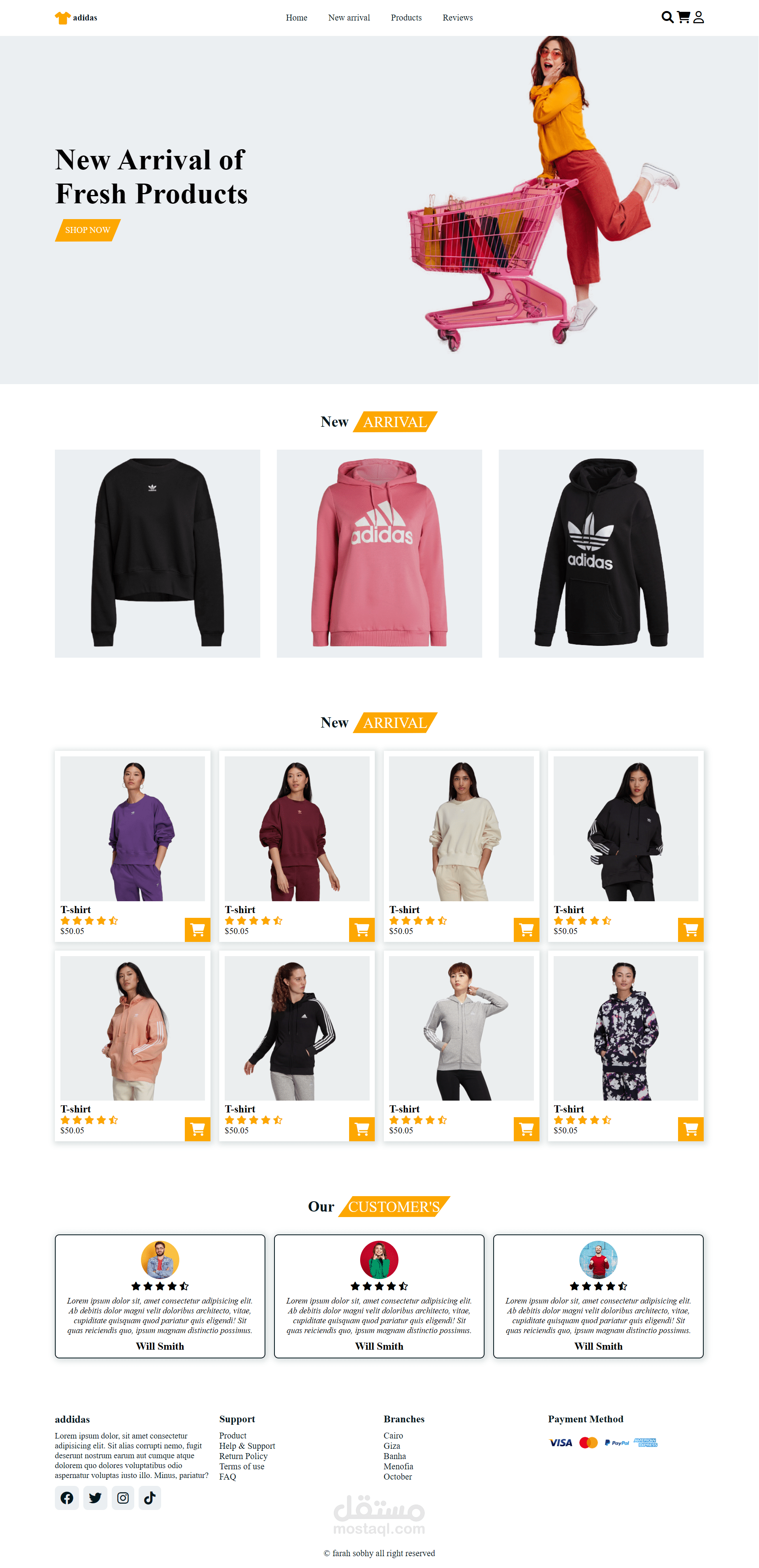 تصميم E-commerce Website Responsive بتنسيق متجاوب