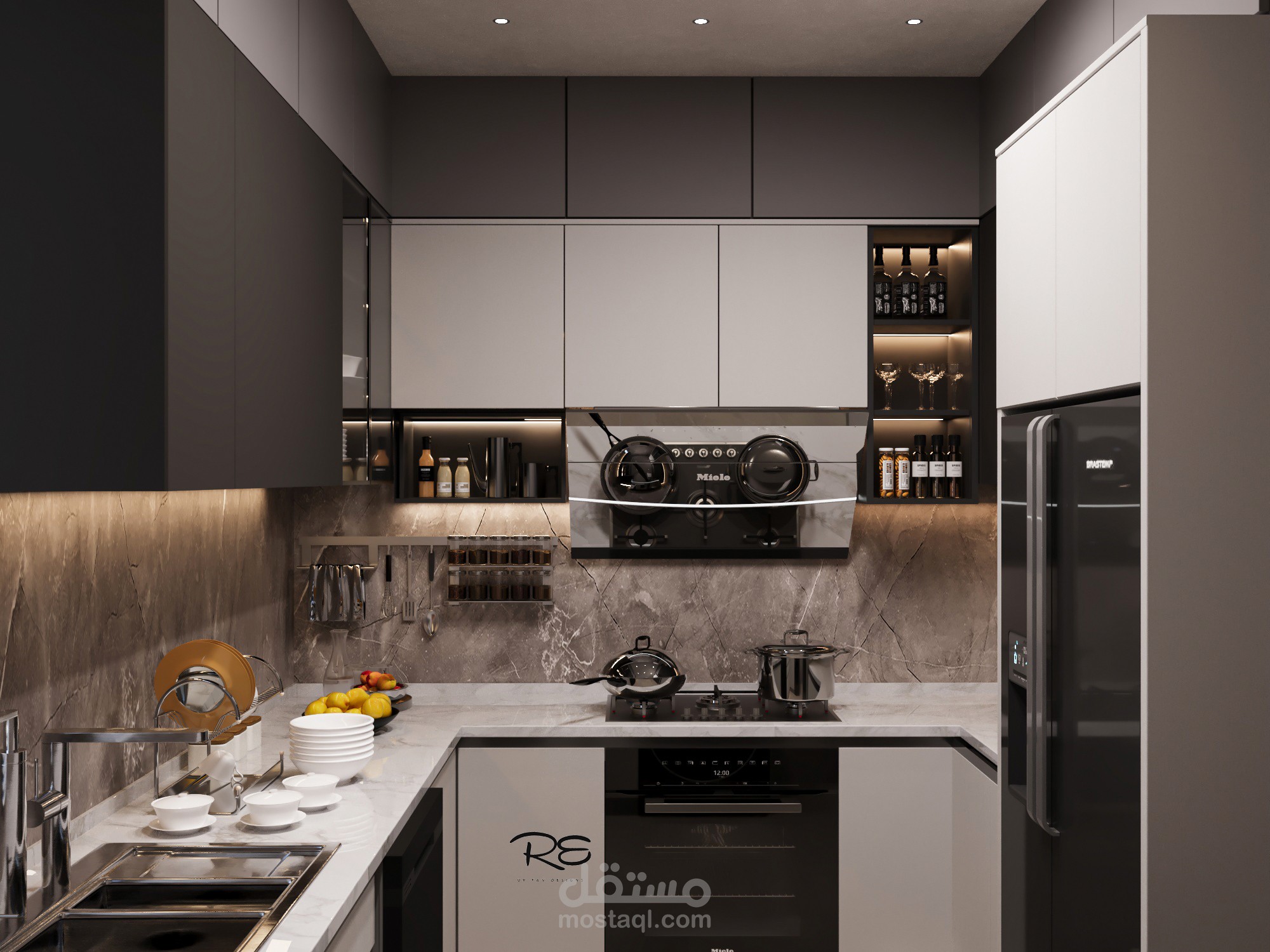 Residential apartment kitchen in Muruj Compound in Alexandria