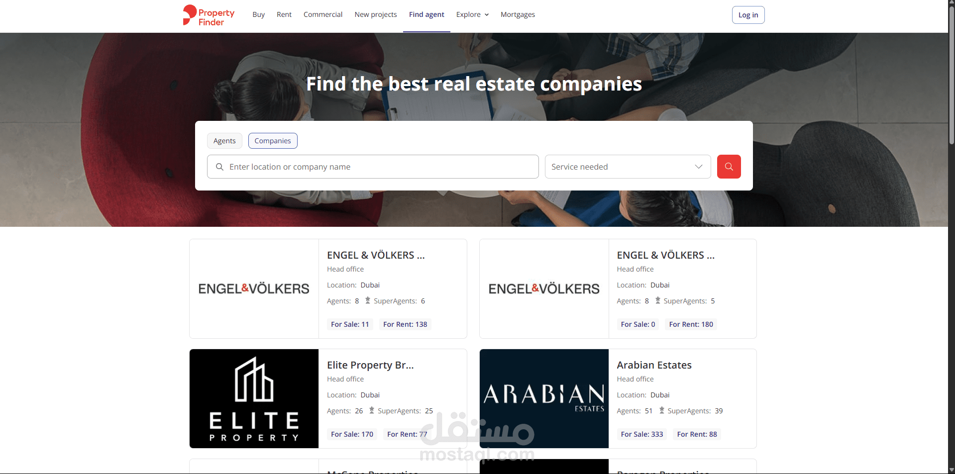 Collect Companies & Agents Contact info (Property Finder)