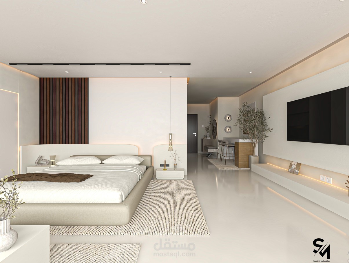 Studio.. تصميم داخلي لاستوديو في الامارات مع مخطط لتوزيع الكهرباء