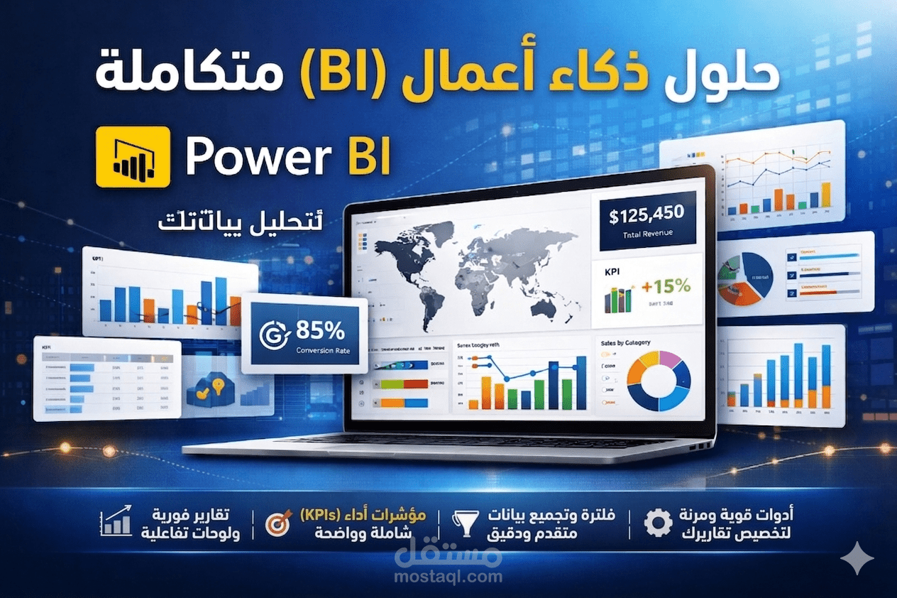 تصميم داشبورد احترافي وتفاعلي باستخدام Power BI لتحليل بياناتك