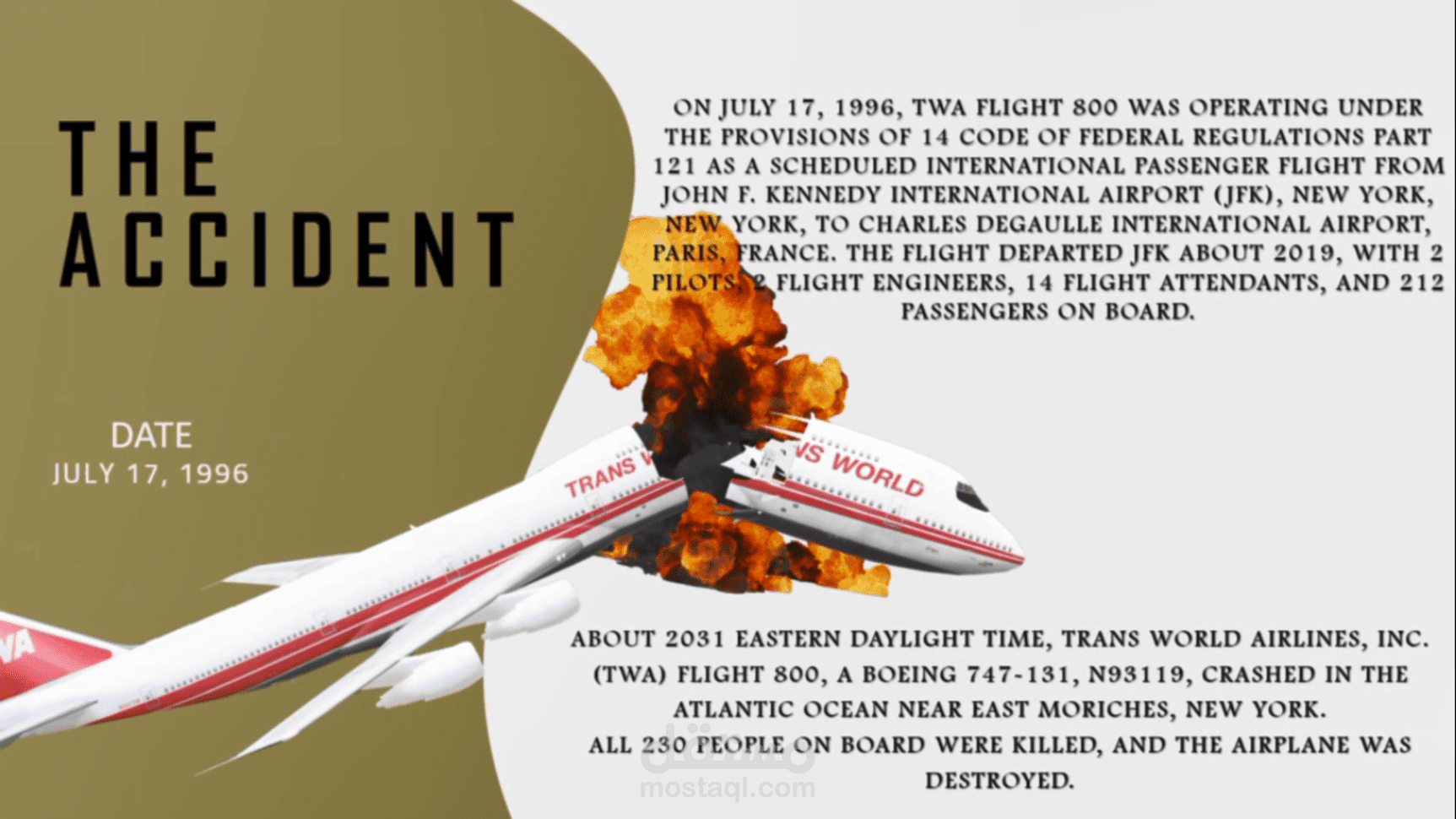 تحليل بصري لحادثة تحطم الرحلة 800