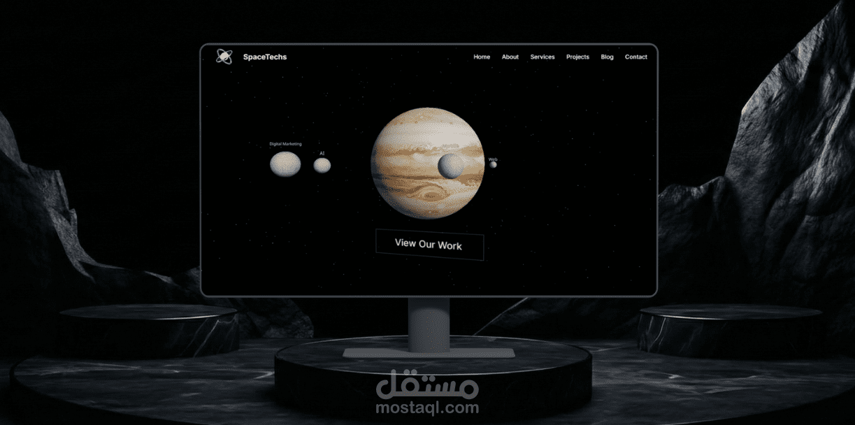 SpaceTechs – 3D Interactive Tech Company Website