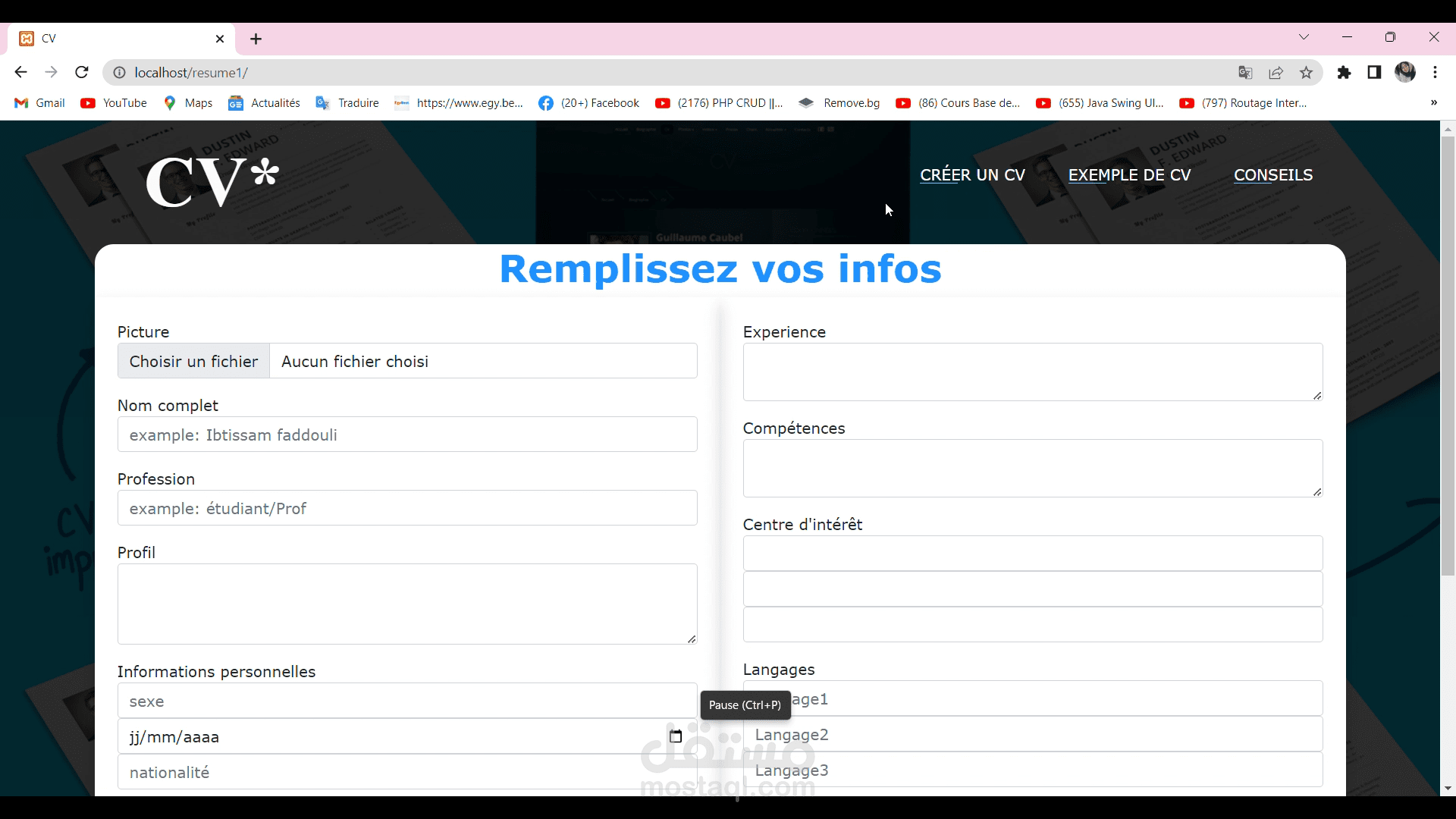 Générateure de CV